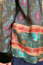 WU-SIDE - giacca kimono viscosa - MILITARE