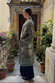 WU-SIDE - kimono mid viscosa - VERDE