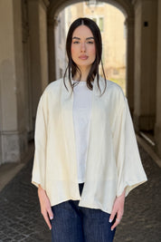WU-SIDE - giacca kimono viscosa - AVORIO
