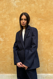 MAISON HOTEL - giacca jackie lana - NAVY