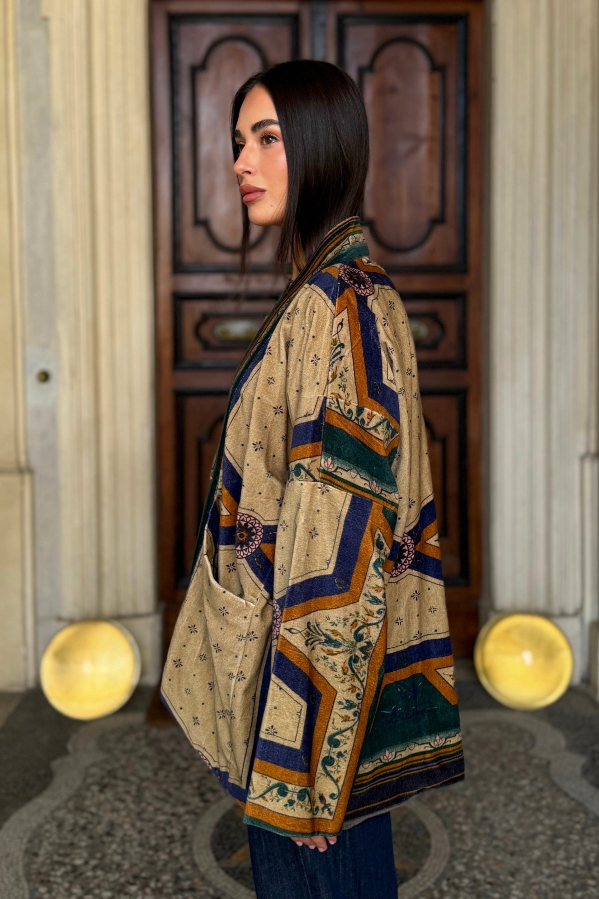 one-hundred-stars-1 - giacca kimono velluto - FLEUR DE LYS SAND
