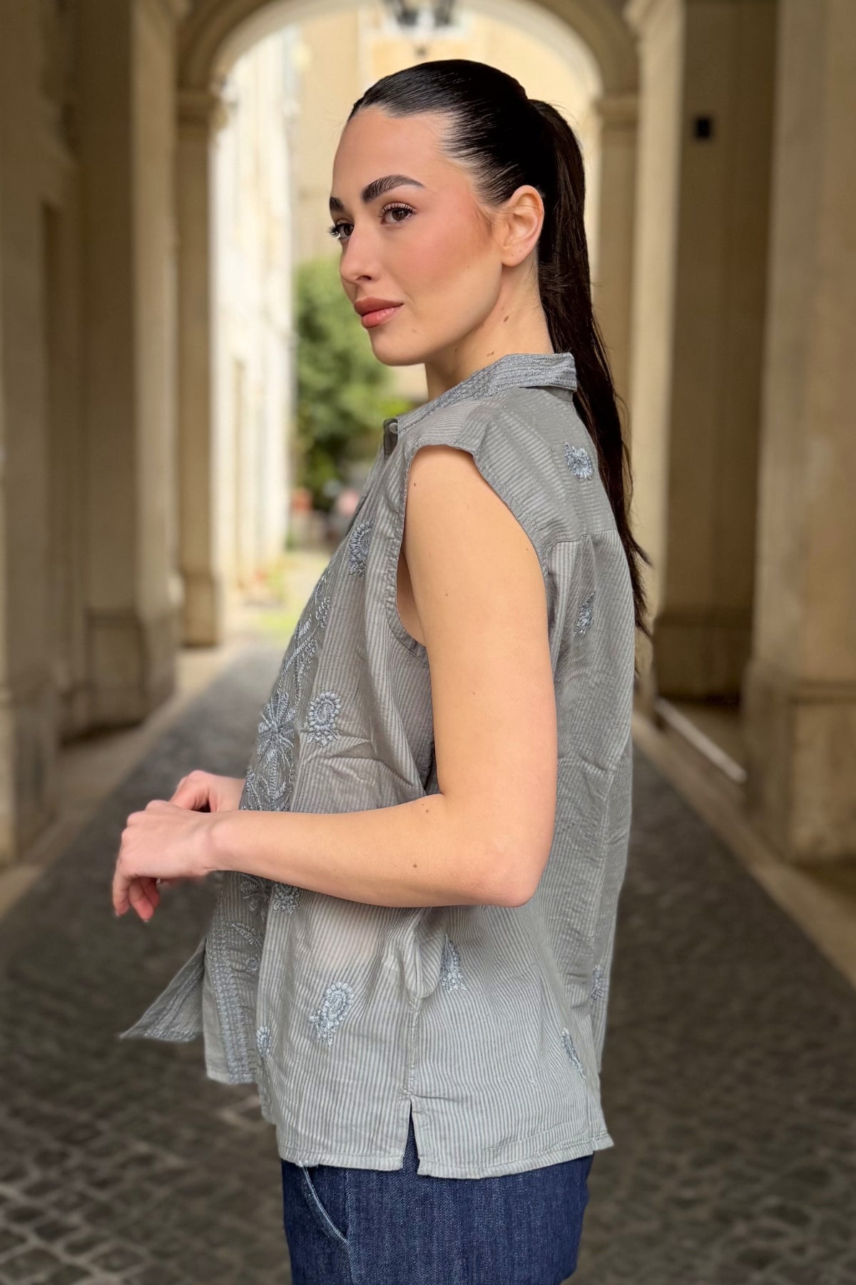 MAISON HOTEL - blusa lee - TEAL