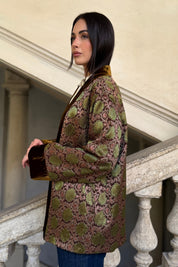 WU-SIDE - giacca kimono seta viscosa - MORO ROSA