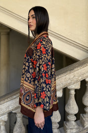 WU-SIDE - giacca kimono viscosa - BLUE ORANGE