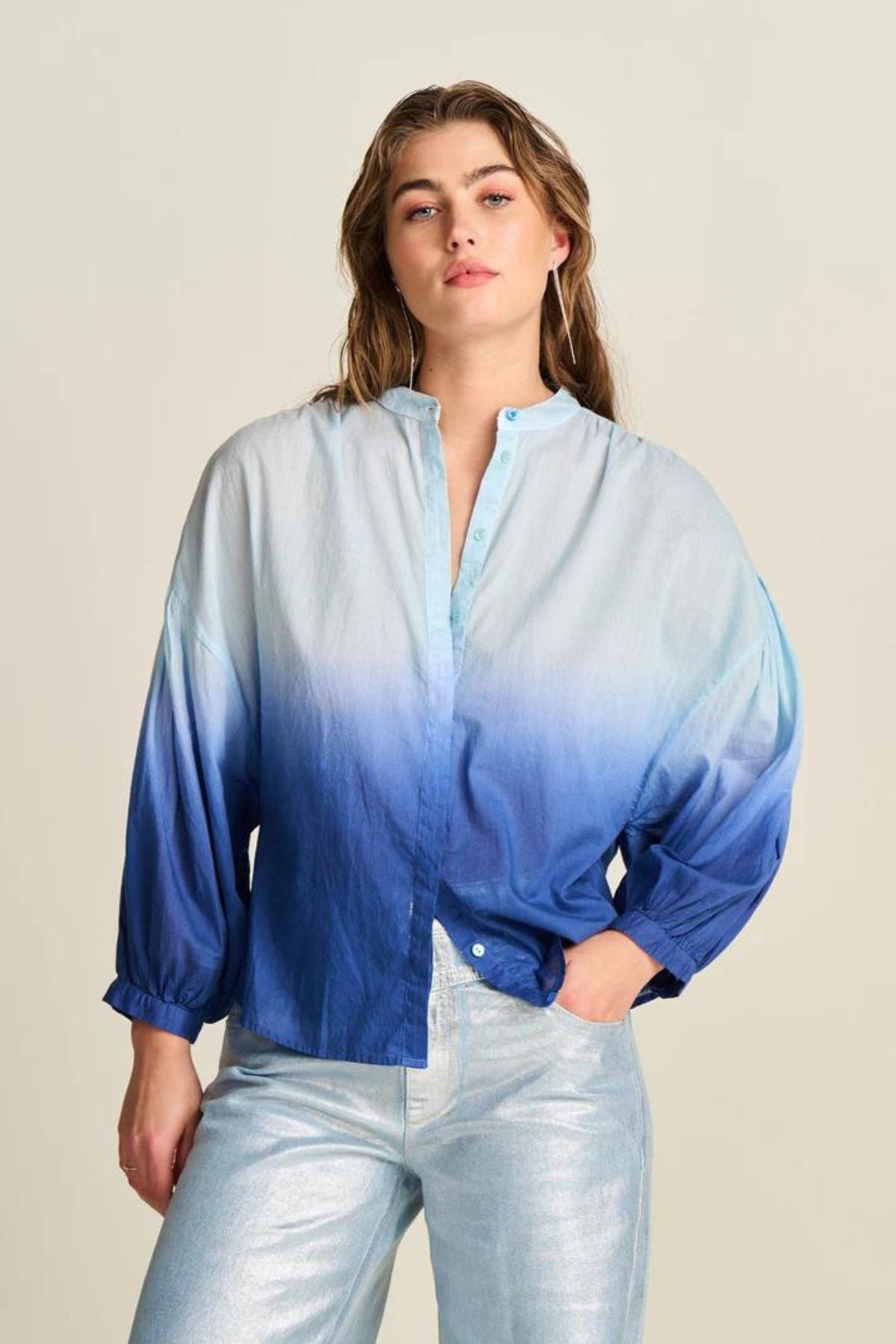 POM AMSTERDAM - blouse faded - INK BLUE