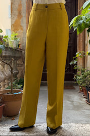 WU-SIDE - pantalone palazzo - SENAPE