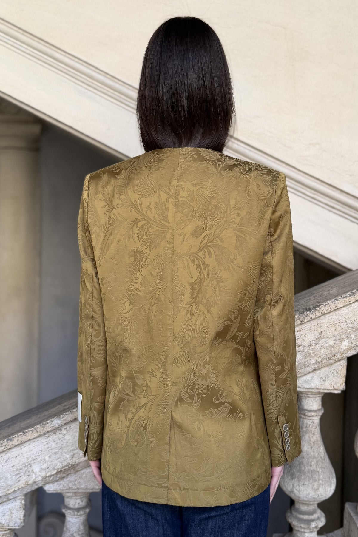 WU-SIDE - giacca jacquard - SENAPE