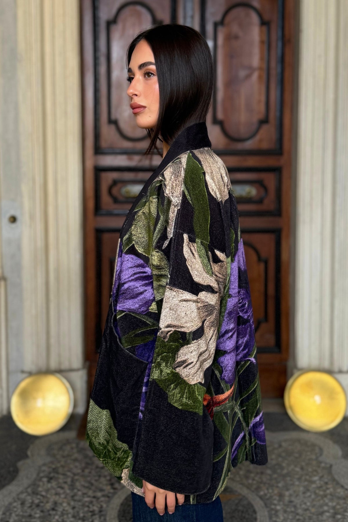 one-hundred-stars-1 - giacca kimono velluto - NASTURPIUM BLACK