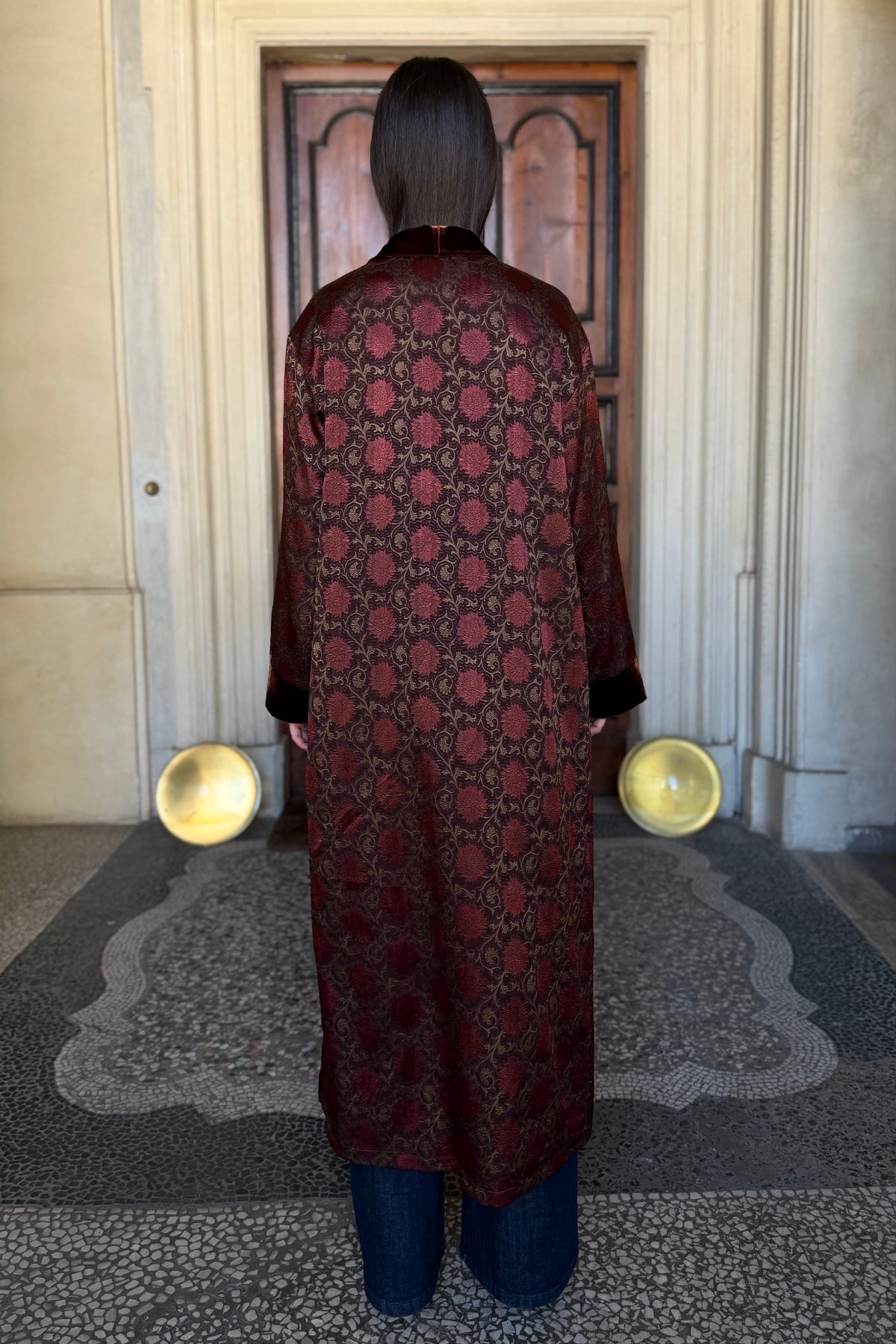 WU-SIDE - kimono seta viscosa - BORDEAUX