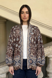 WU-SIDE - giacca kimono bomber - CACAO