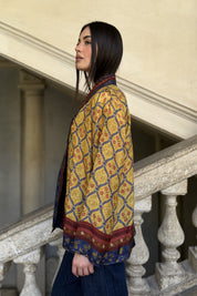 WU-SIDE - giacca kimono viscosa - GIALLO