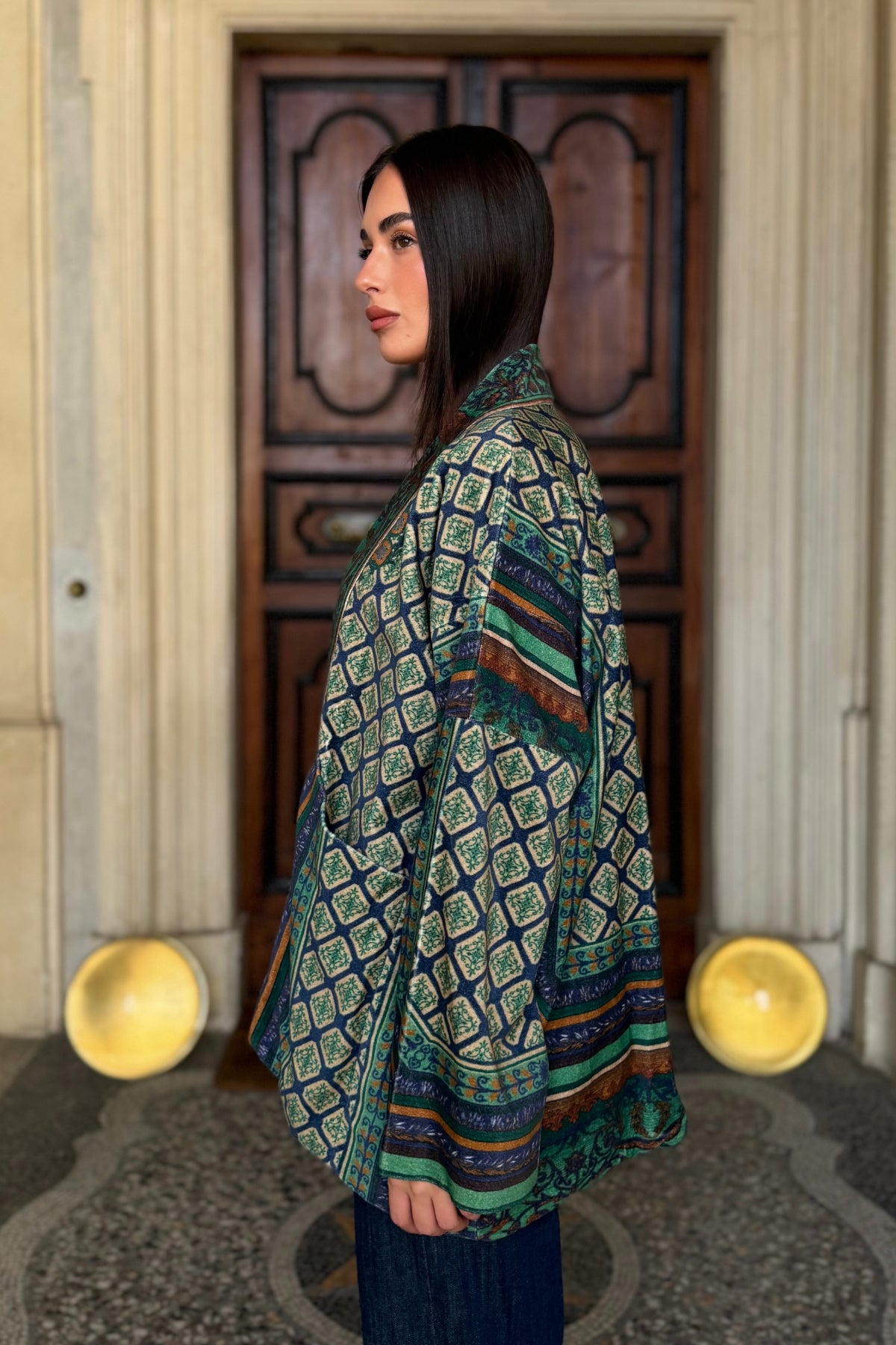 one-hundred-stars-1 - giacca kimono velluto - AMULET EMERALD