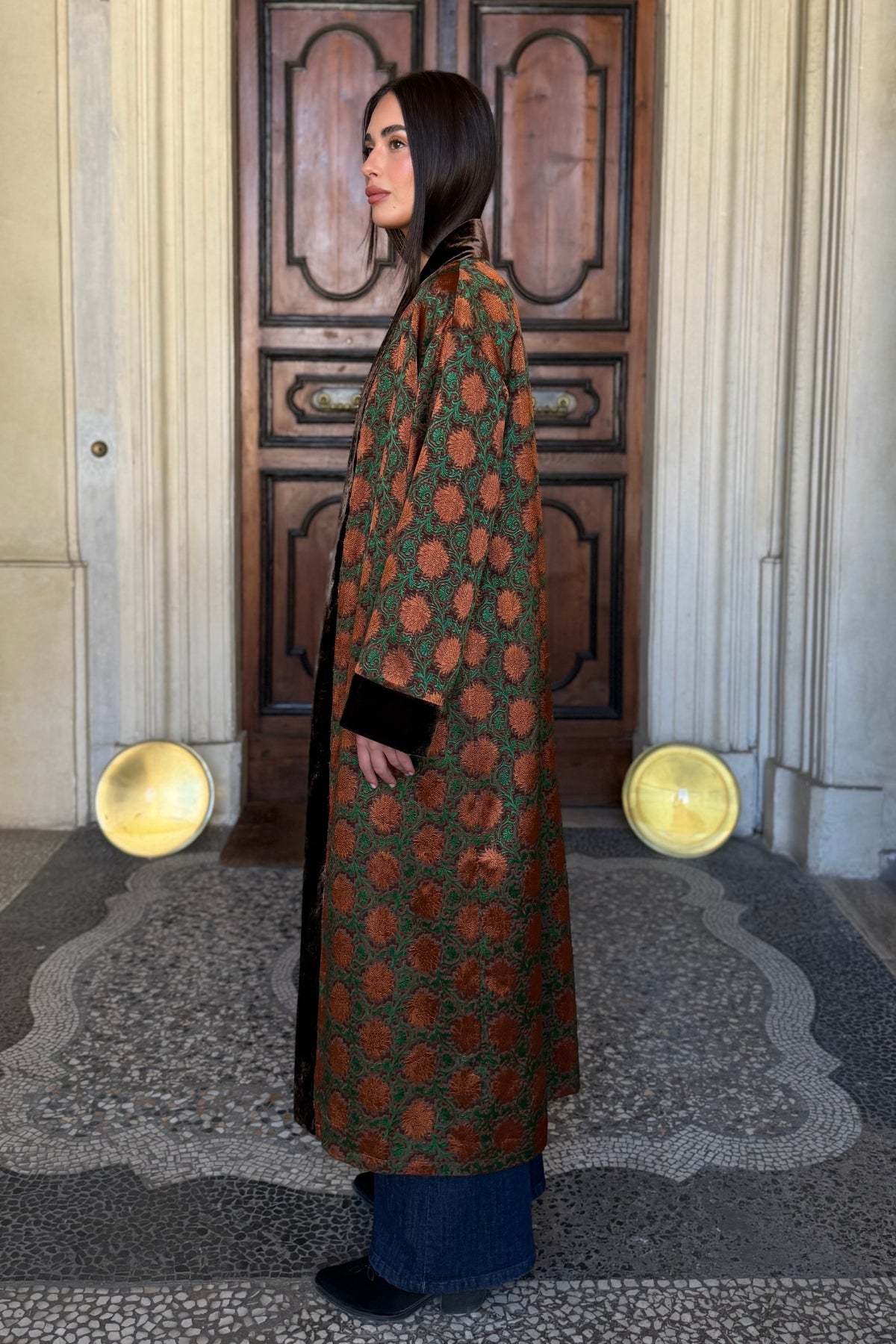WU-SIDE - kimono seta viscosa - RUGGINE