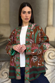 WU-SIDE - giacca kimono viscosa - CAFFE