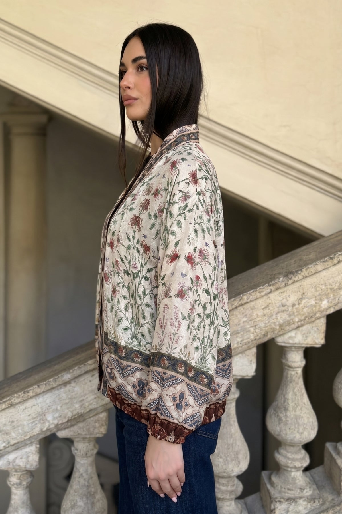 WU-SIDE - giacca kimono bomber - BURRO