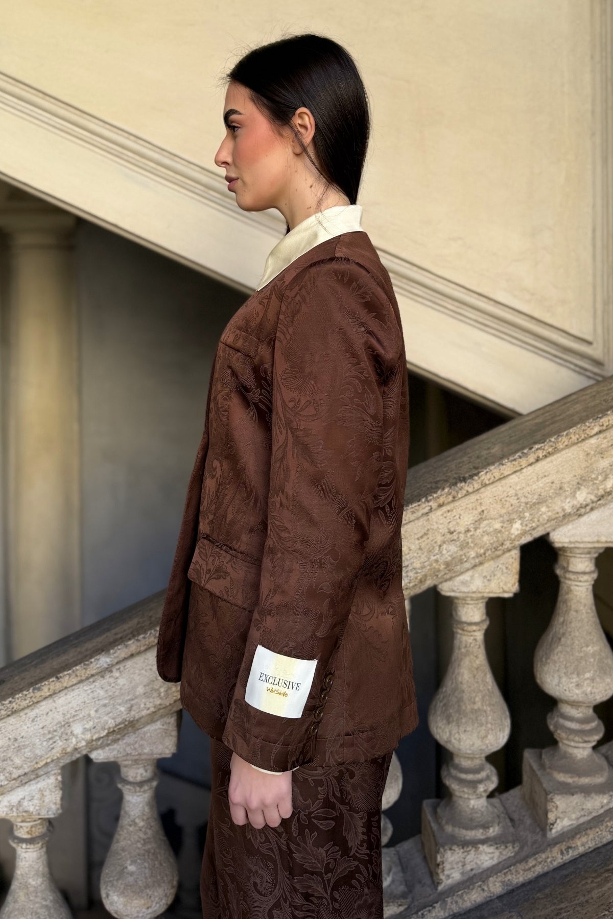 WU-SIDE - giacca jacquard - CAFFE