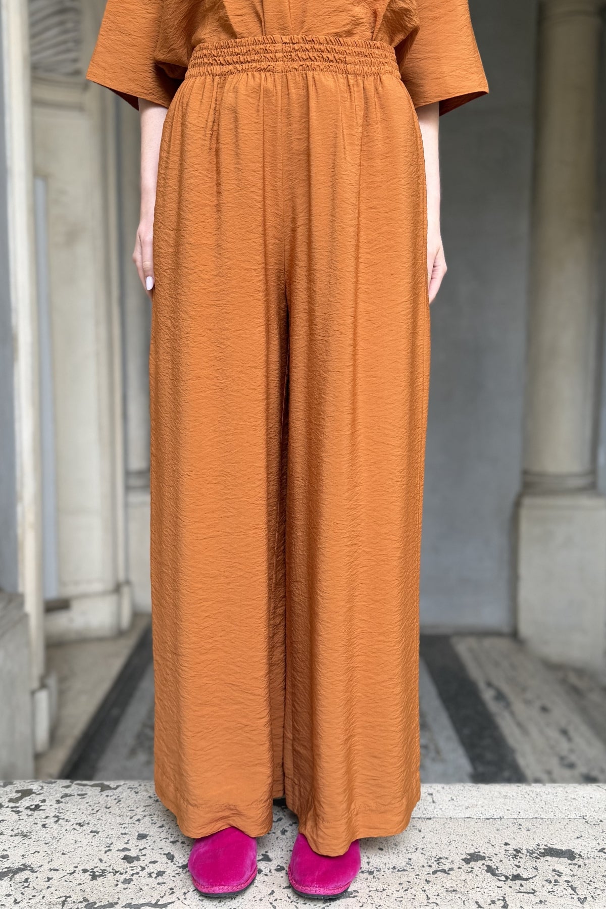 ARTEFILIA-MILANO - pantalone marea viscosa - RUM