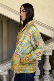 WU-SIDE - giacca kimono viscosa - GIALLO