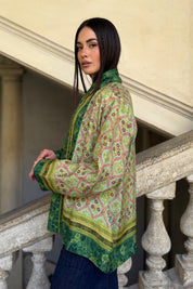WU-SIDE - giacca kimono viscosa - VERDE