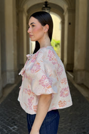 FLOW - giacca jacquard - ROSA