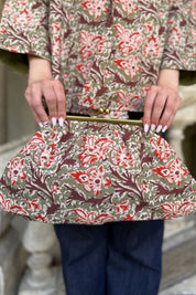 ARTEFILIA-MILANO - clutch bag cotton stella - MILITARY GARDEN