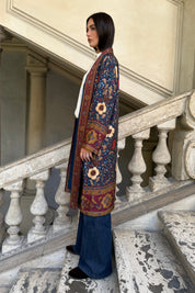 WU-SIDE - kimono viscosa mid - BLUE BORDEAUX