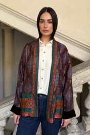 WU-SIDE - giacca kimono viscosa - CAFFE