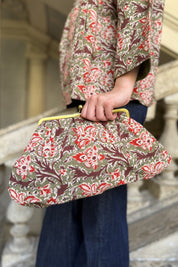 ARTEFILIA-MILANO - clutch bag cotton stella - MILITARY GARDEN