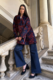 FLOW - kimono velluto paris - blue burgundy