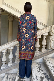 WU-SIDE - kimono viscosa mid - BLUE BORDEAUX