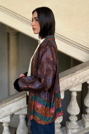 WU-SIDE - giacca kimono viscosa - CAFFE