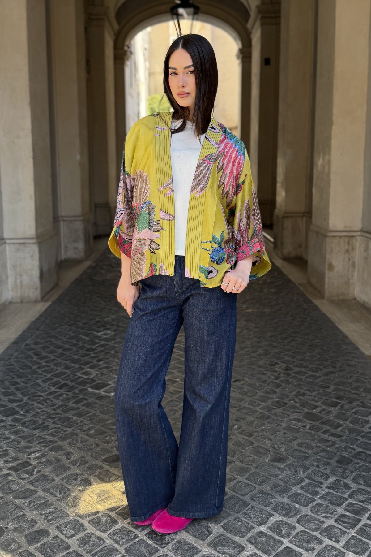 one-hundred-stars-1 - giacca kimono - CRANE OLIVE