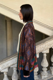 WU-SIDE - giacca kimono viscosa - CAFFE