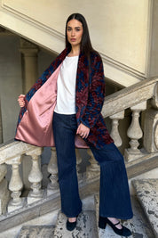 FLOW - kimono velluto paris - blue burgundy