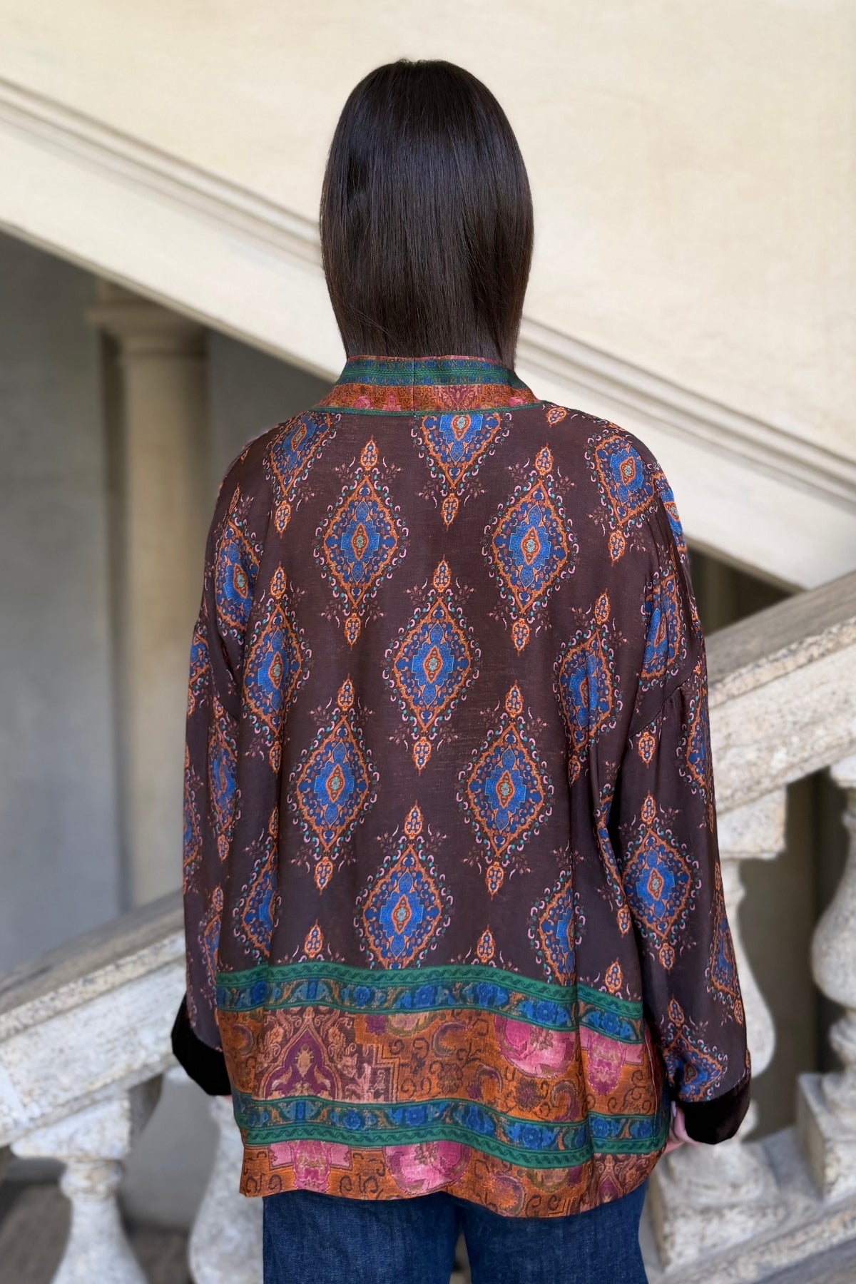 WU-SIDE - giacca kimono viscosa - CAFFE