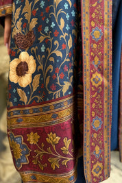 WU-SIDE - kimono viscosa mid - BLUE BORDEAUX