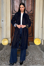 WU-SIDE - kimono velluto - ANTRACITE