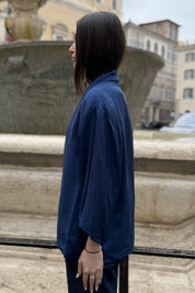 WU-SIDE - giacca kimono viscosa - BLUE