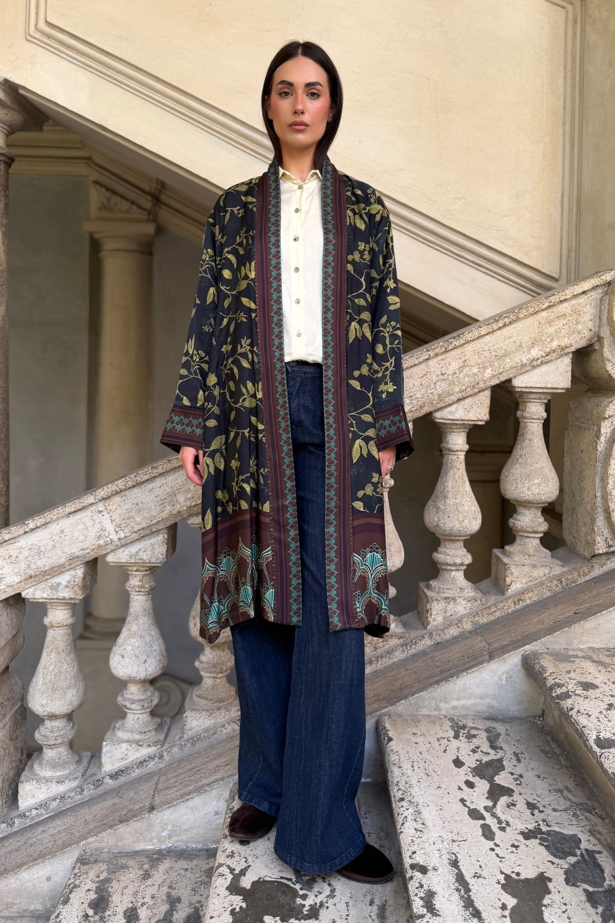 WU-SIDE - kimono viscosa mid - MORO GIALLO