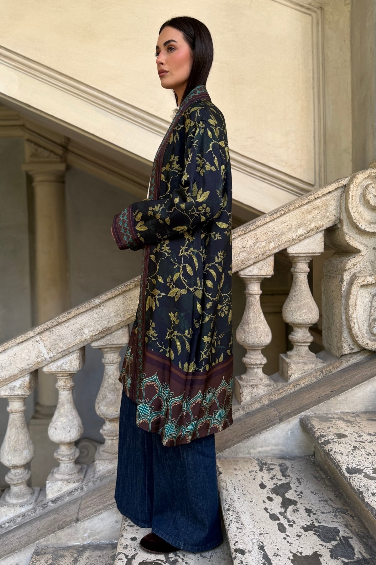 WU-SIDE - kimono viscosa mid - MORO GIALLO