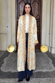 WU-SIDE - kimono devore lungo - SABBIA MANGO