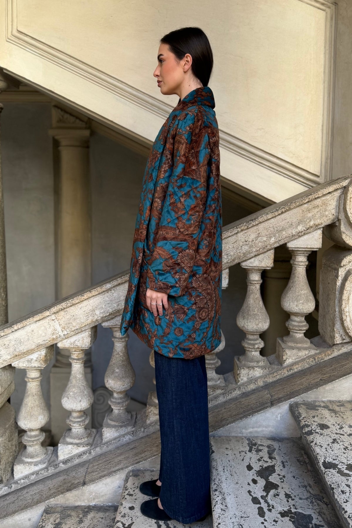 FLOW - kimono velluto paris - ottanio bronzo