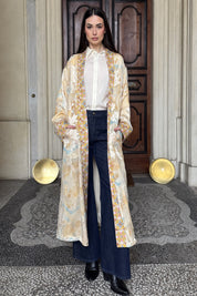 WU-SIDE - kimono devore lungo - SABBIA MANGO