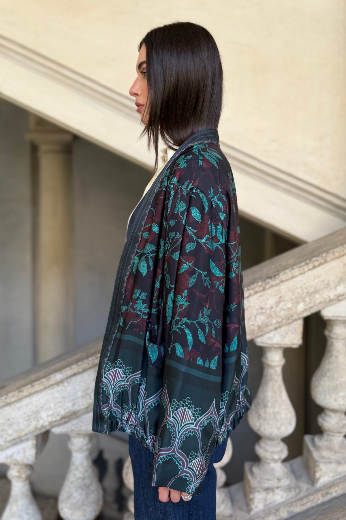 WU-SIDE - giacca bomber viscosa - BLUE VERDE