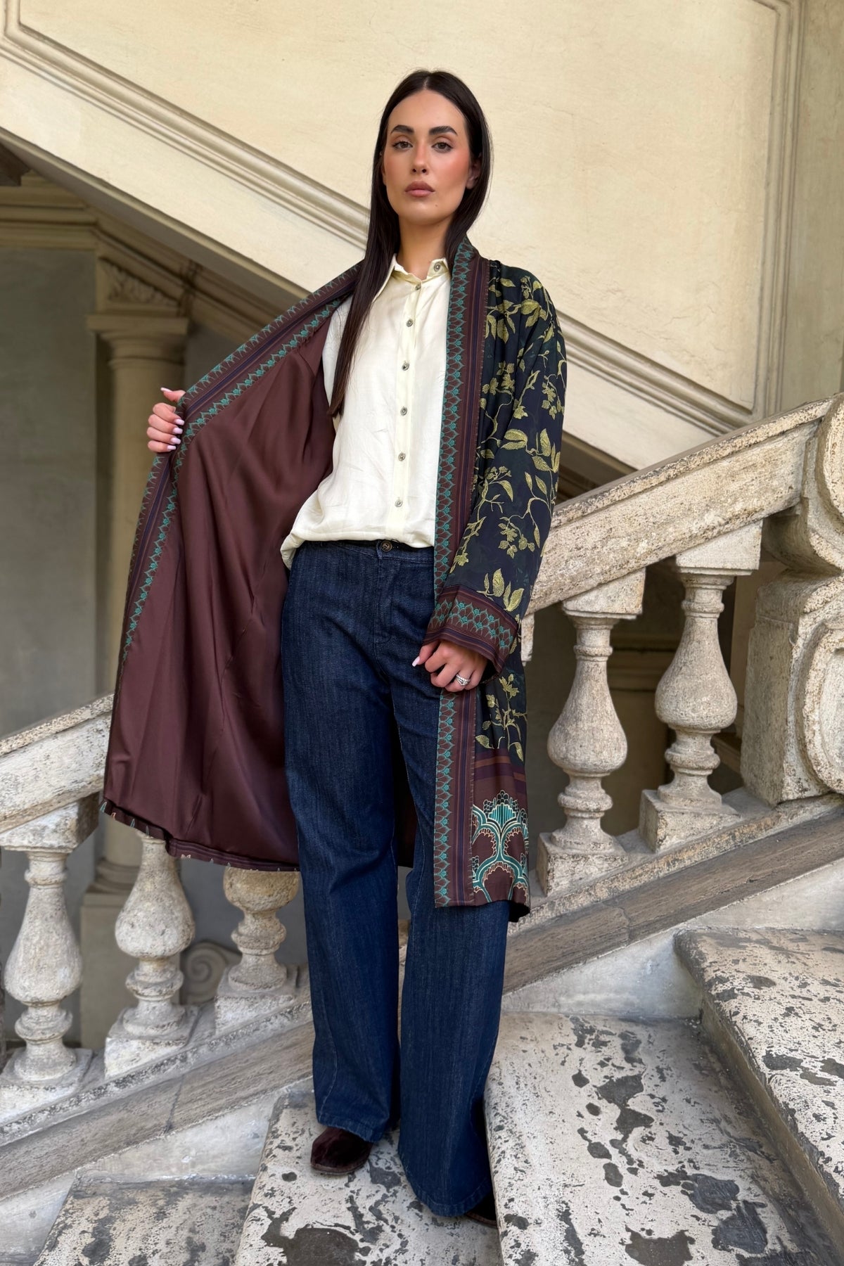 WU-SIDE - kimono viscosa mid - MORO GIALLO