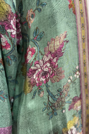 WU-SIDE - kimono lungo viscosa - VERDE ACQUA