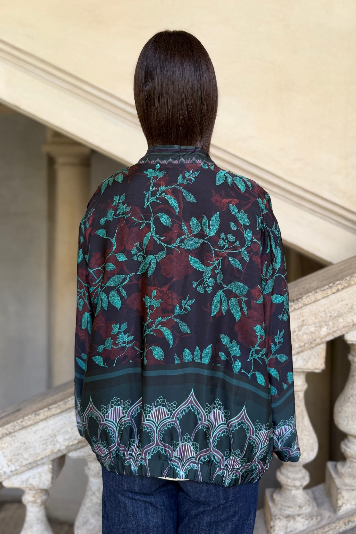 WU-SIDE - giacca bomber viscosa - BLUE VERDE
