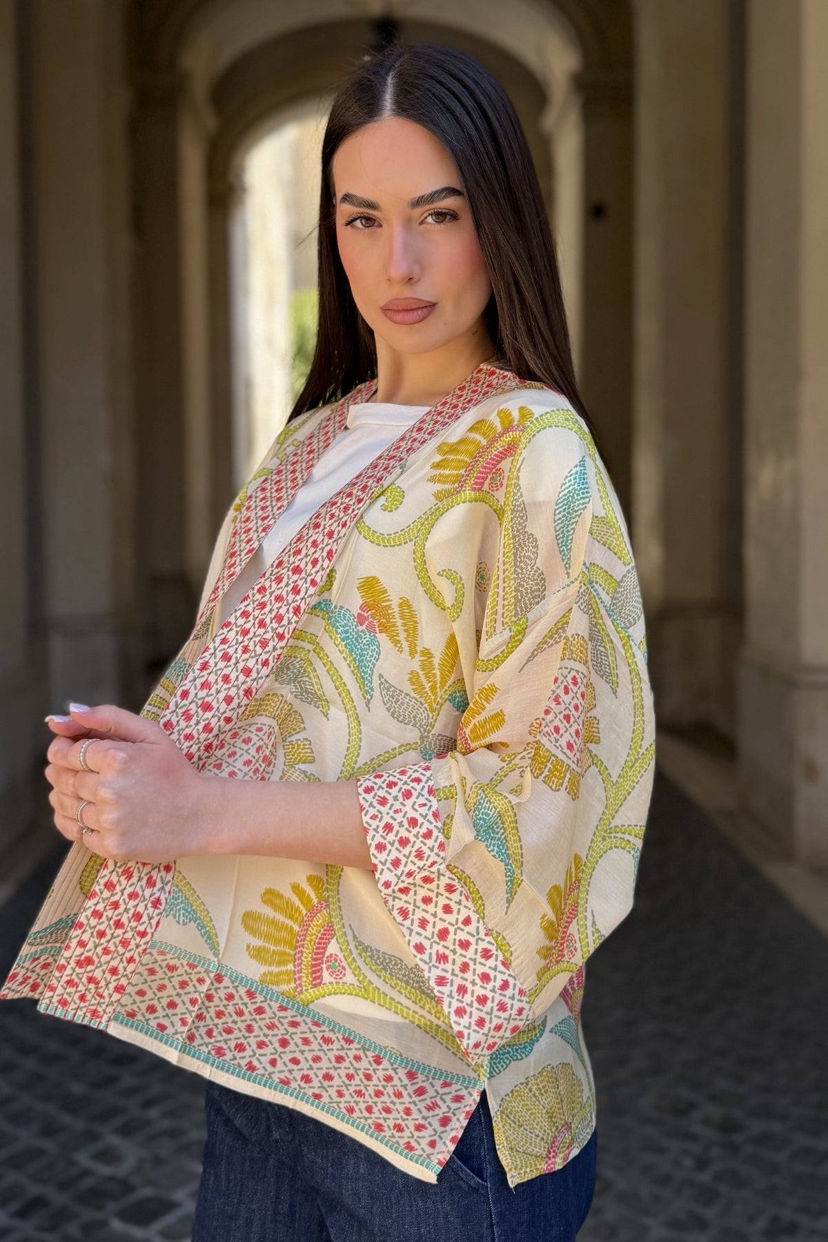 one-hundred-stars-1 - giacca kimono - GIANT KANTHA LIME