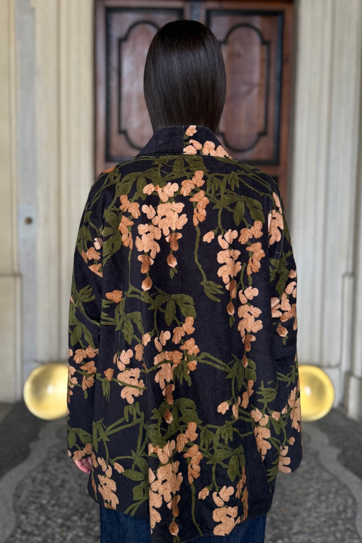 one-hundred-stars-1 - giacca kimono velluto - WISTERIA BLACK