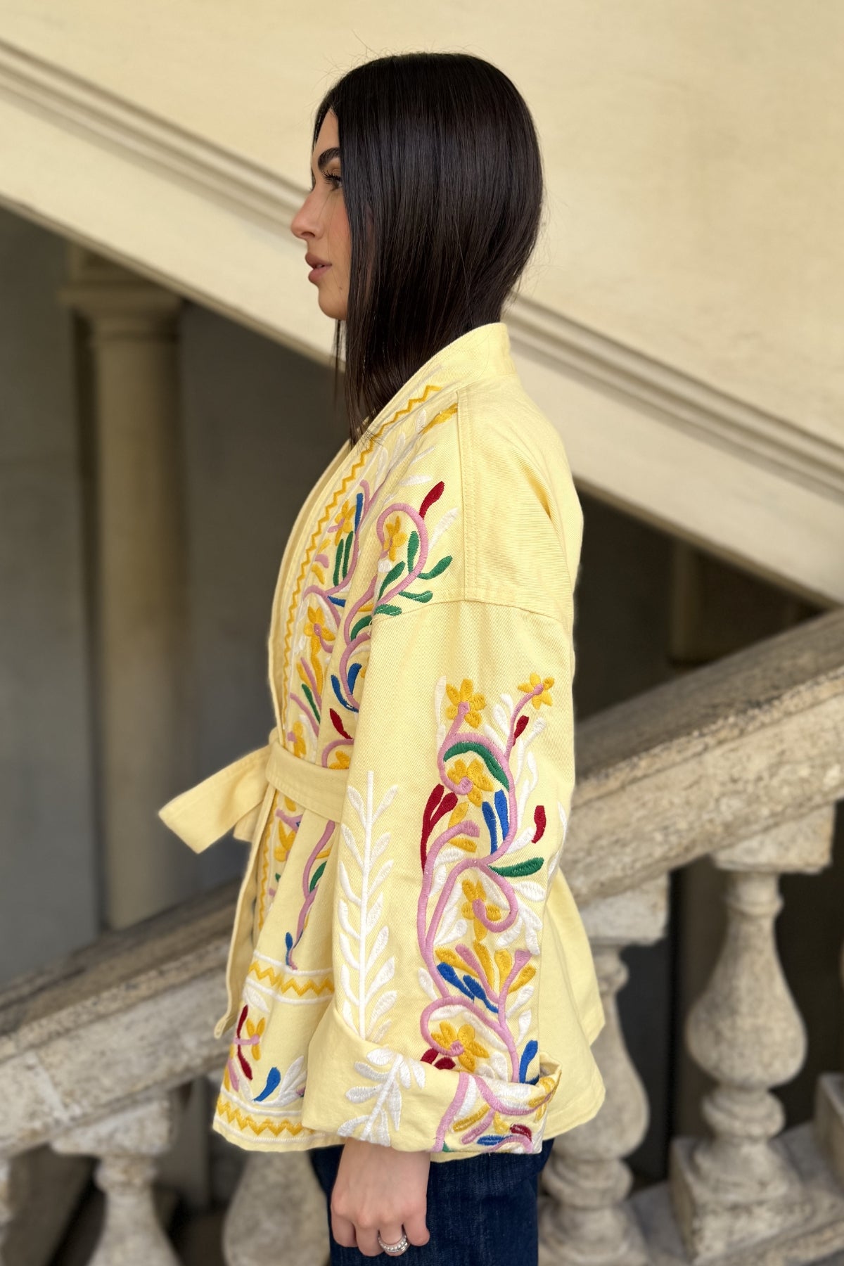 MOCHY - giacca ricamo mochy - GIALLO